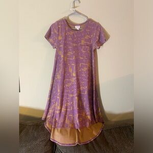 Lavender and Gold Abstract Print LuLaRoe Carly Sz XXS